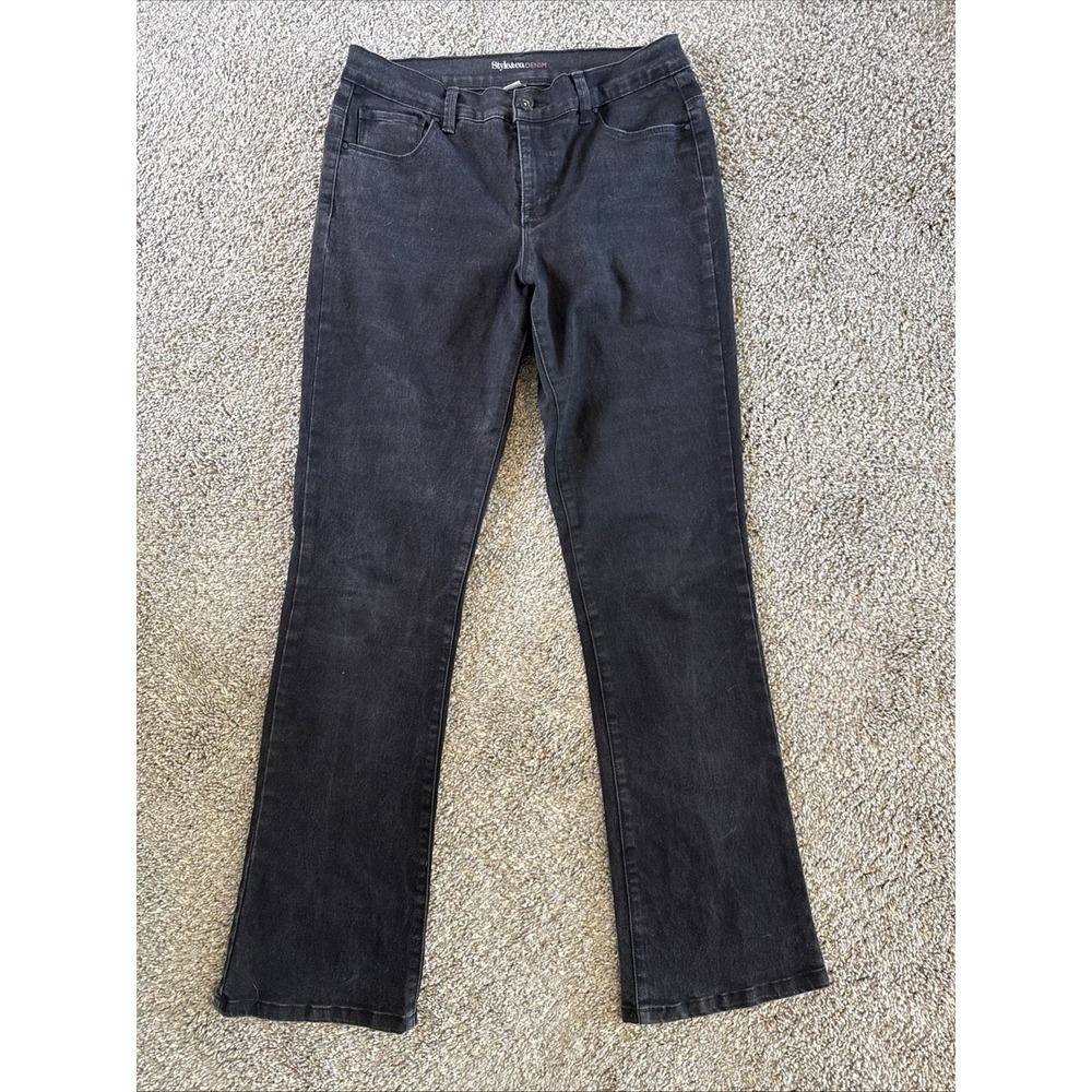 Style & Co Women's Modern Bootcut Jeans with Tummy‎ Control Black Size 6